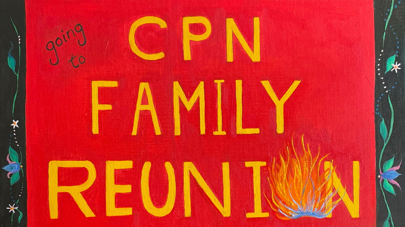 Illustrated cover of "Going to CPN Family Reunion Festival" by Minisa Crumbo Halsey.